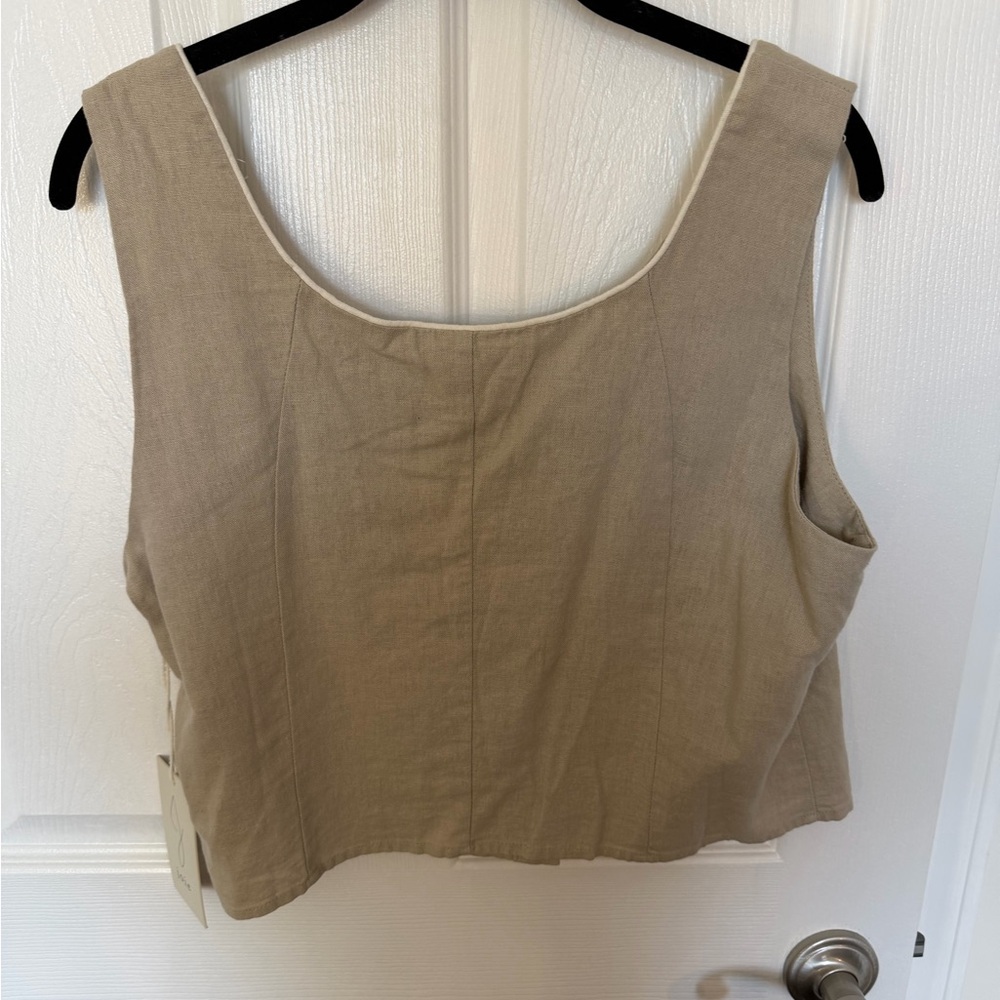 Joie Linen Blend Embroidered Vest - Picture 2 of 4